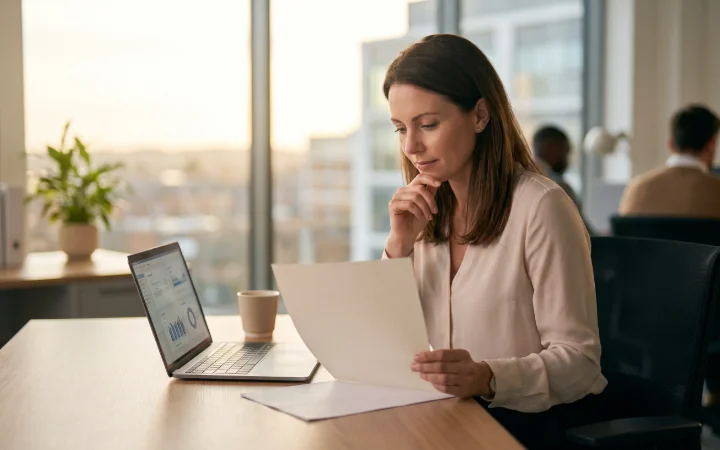 Manager reviewing a quote