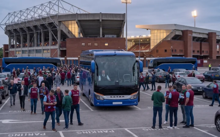 Supporters travelling to a match