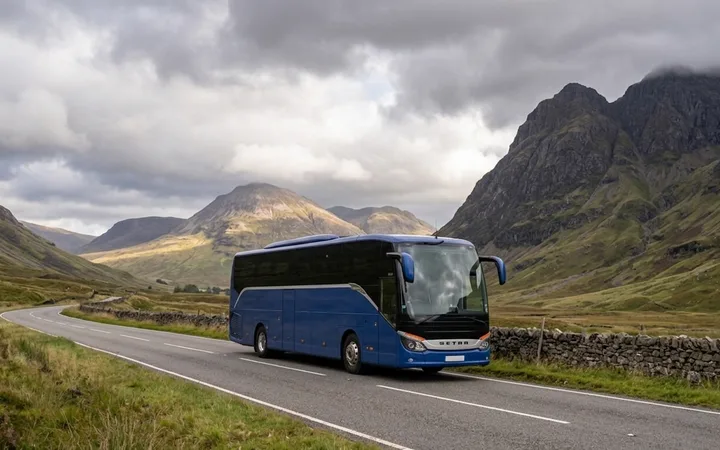 Coach on a country lane